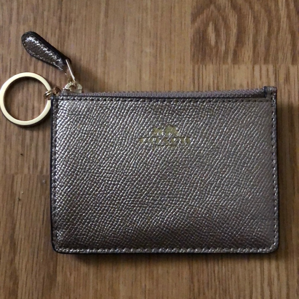 Coach ID Wallet Keychain Gold NWT